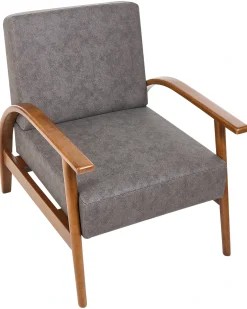 Clearance Fotel SKARA Ekoskóra Ciemnobrązowy Wszystkie Fotele|Fotele Skórzane
