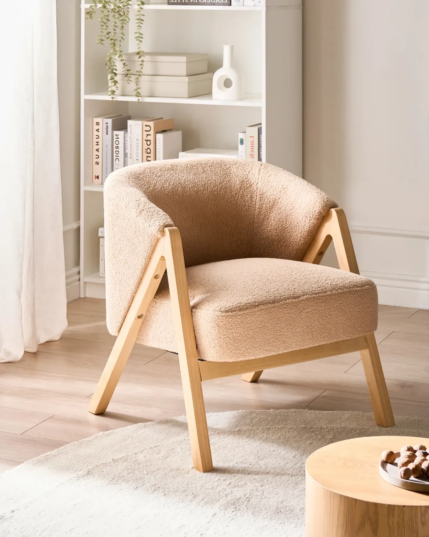 Hot Fotel SKEI Boucle Beżowy Wszystkie Fotele|Fotele Tapicerowane