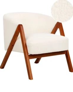 Discount Fotel SKEI Boucle Biały Wszystkie Fotele|Fotele Tapicerowane