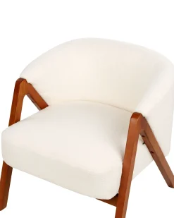 Discount Fotel SKEI Boucle Biały Wszystkie Fotele|Fotele Tapicerowane