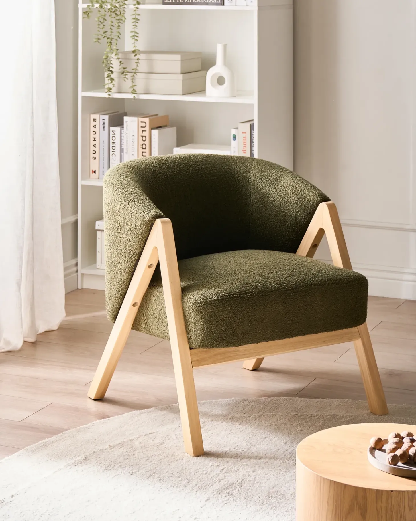 Discount Fotel SKEI Boucle Ciemnozielony Wszystkie Fotele|Fotele Tapicerowane