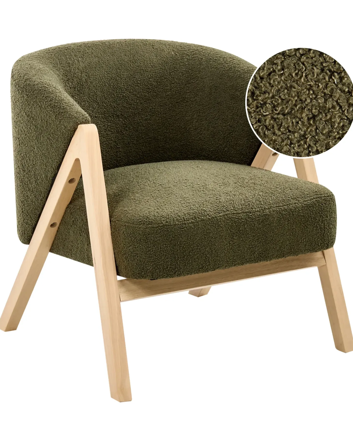 Discount Fotel SKEI Boucle Ciemnozielony Wszystkie Fotele|Fotele Tapicerowane