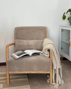 Sale SORSELE Sztruks Beżowy Wszystkie Fotele|Fotele Tapicerowane