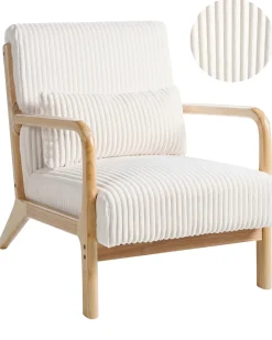 New SORSELE Sztruks Biały Wszystkie Fotele|Fotele Tapicerowane