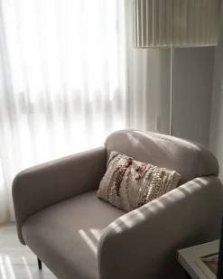 Clearance Fotel STOUBY Len Beżowoszary Wszystkie Fotele|Fotele Tapicerowane