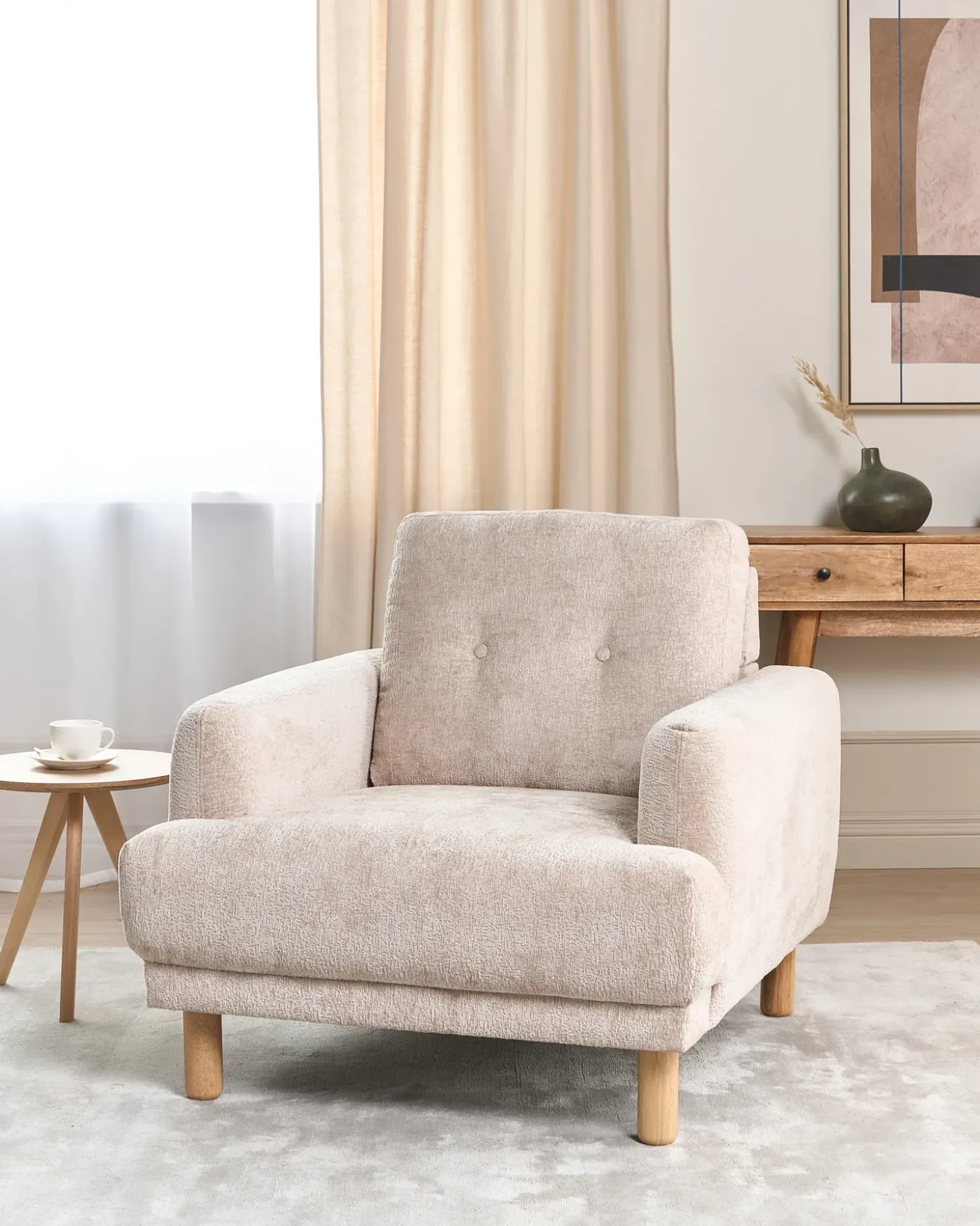 Clearance Fotel TUVE Boucle Beżowy Wszystkie Fotele|Fotele Tapicerowane