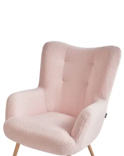 Clearance Fotel uszak VEJLE Z podnóżkiem Boucle Pastelowy róż Wszystkie Fotele|Fotele Tapicerowane
