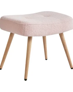 Clearance Fotel uszak VEJLE Z podnóżkiem Boucle Pastelowy róż Wszystkie Fotele|Fotele Tapicerowane