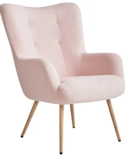 Clearance Fotel uszak VEJLE Z podnóżkiem Boucle Pastelowy róż Wszystkie Fotele|Fotele Tapicerowane