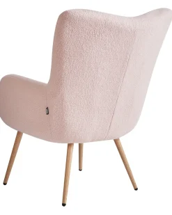 Clearance Fotel uszak VEJLE Z podnóżkiem Boucle Pastelowy róż Wszystkie Fotele|Fotele Tapicerowane