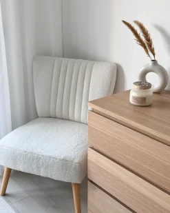 Hot Fotel VAASA Boucle Biały Wszystkie Fotele|Fotele Tapicerowane