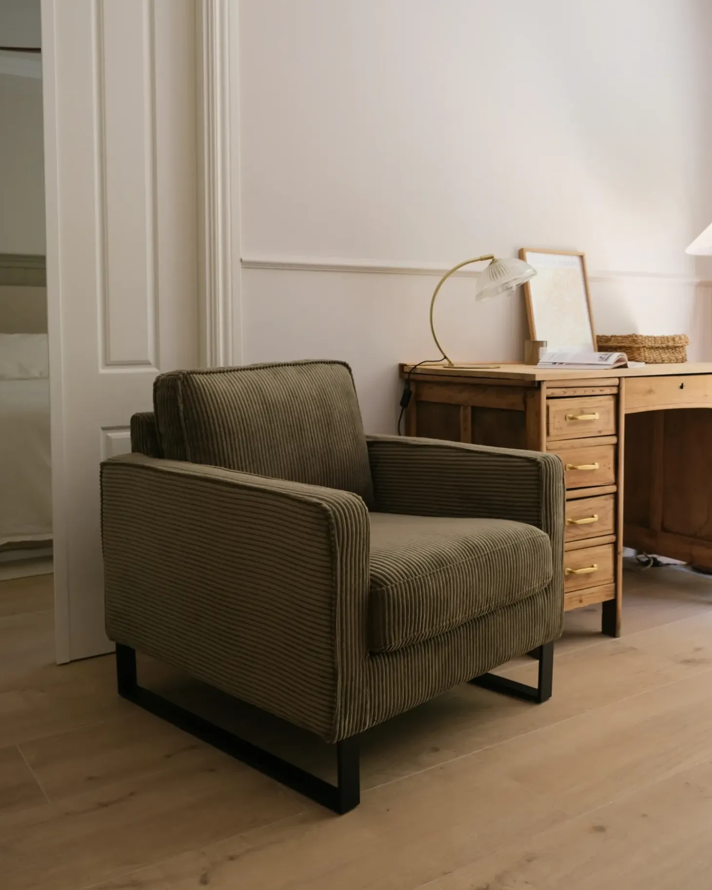 Sale Fotel VIND Sztruks Zielony Wszystkie Fotele|Fotele Tapicerowane