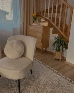 Fotel VOSS Boucle Biały Wszystkie Fotele|Fotele Tapicerowane