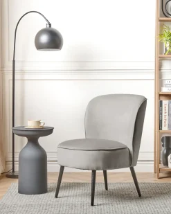 Outlet Fotel VOSS Welur Jasnoszary Wszystkie Fotele|Fotele Tapicerowane