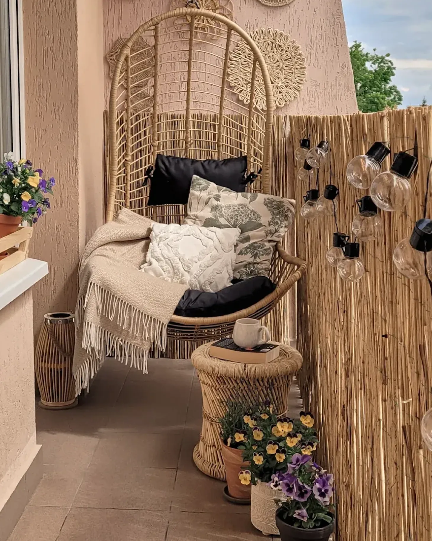 Fotel wiszący PINETO Technorattan Naturalny