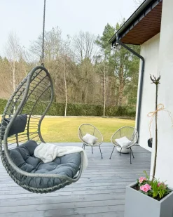 Fotel wiszący PINETO Technorattan Szary