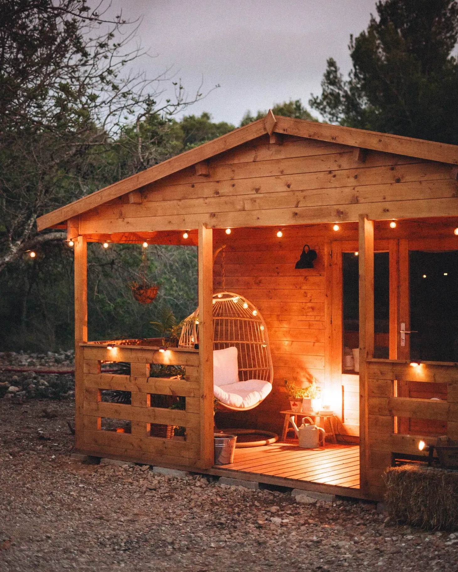 Fotel wiszący ze stojakiem ALBA Technorattan Naturalny