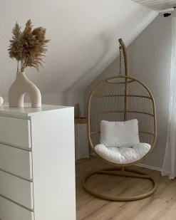 Fotel wiszący ze stojakiem ALBA Technorattan Naturalny