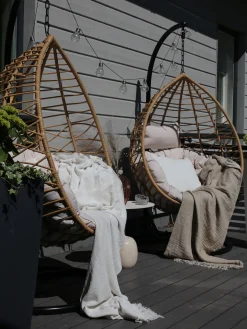 Fotel wiszący ze stojakiem ARSITA Technorattan Naturalny