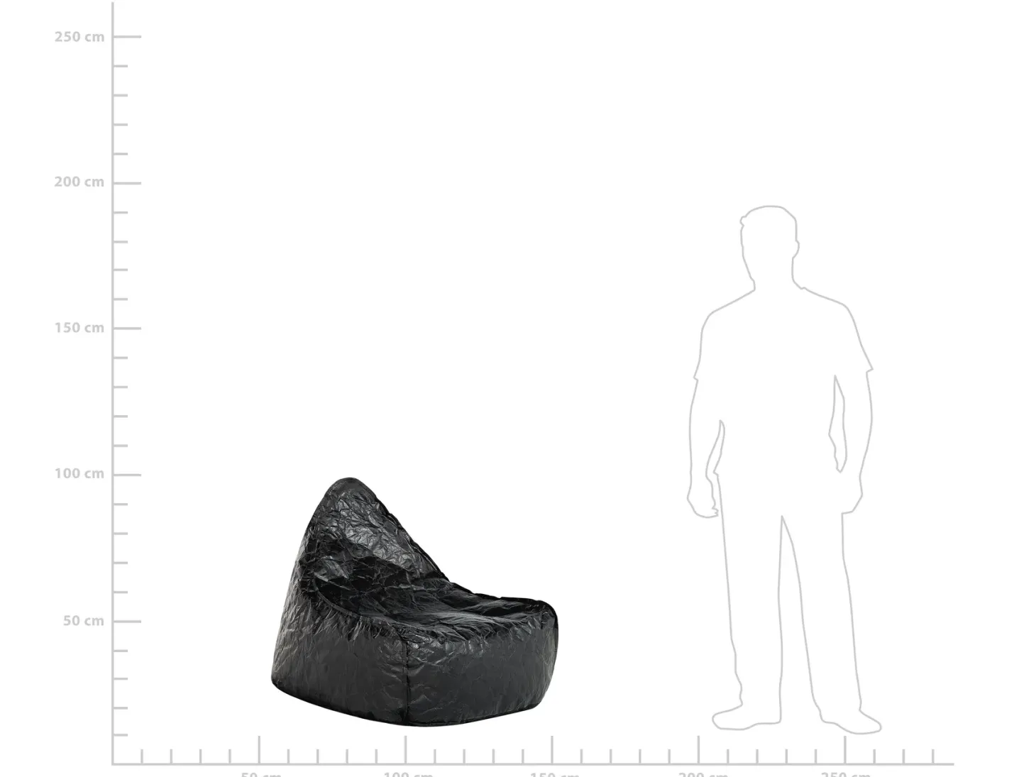 Fotel worek 200 L DROP 63 cm 75 cm Czarny