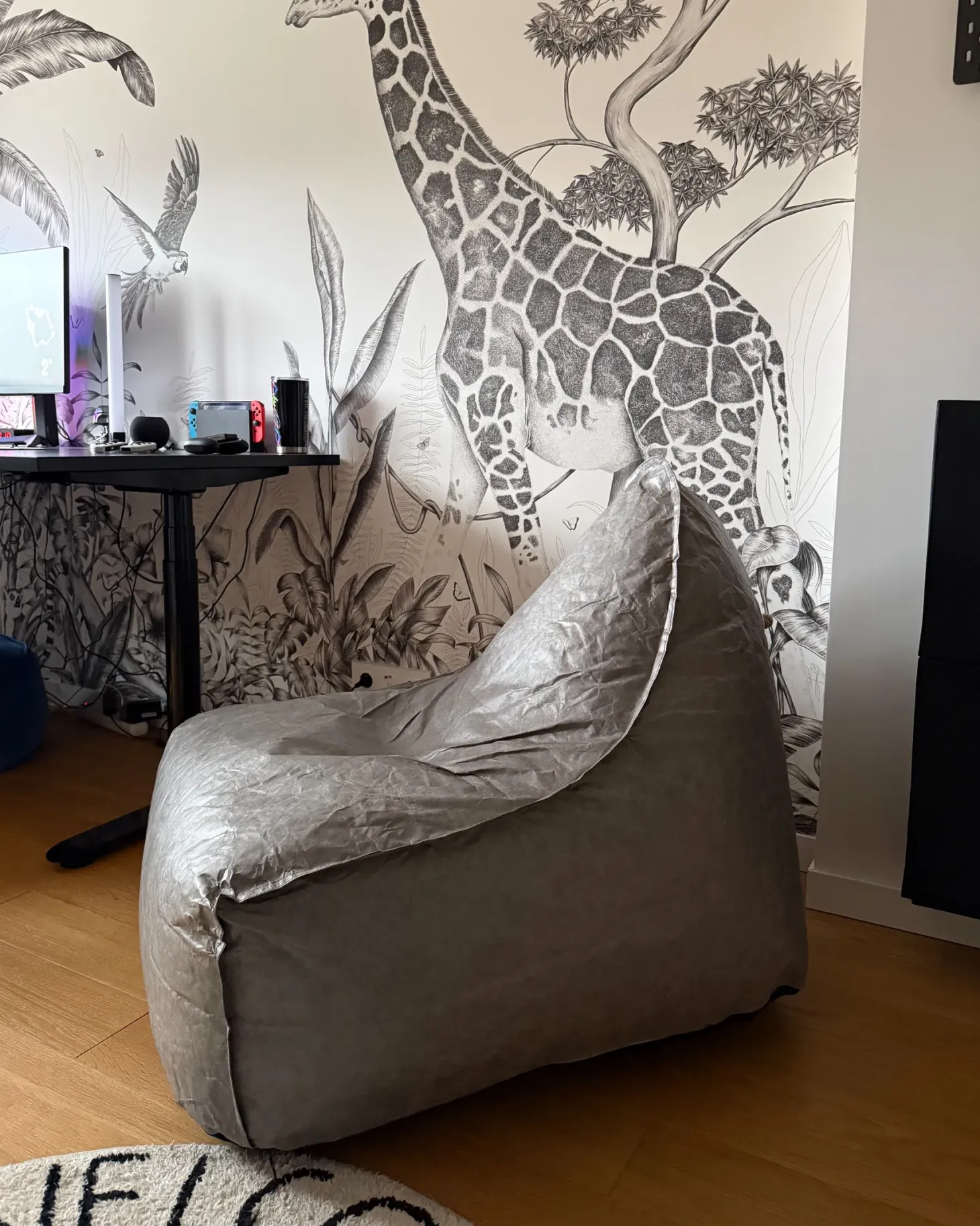 Fotel worek 200 L DROP 63 cm 75 cm Jasnoszary