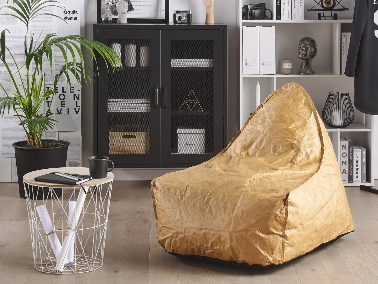 Fotel worek 200 L DROP 63 cm 75 cm Złoty brąz