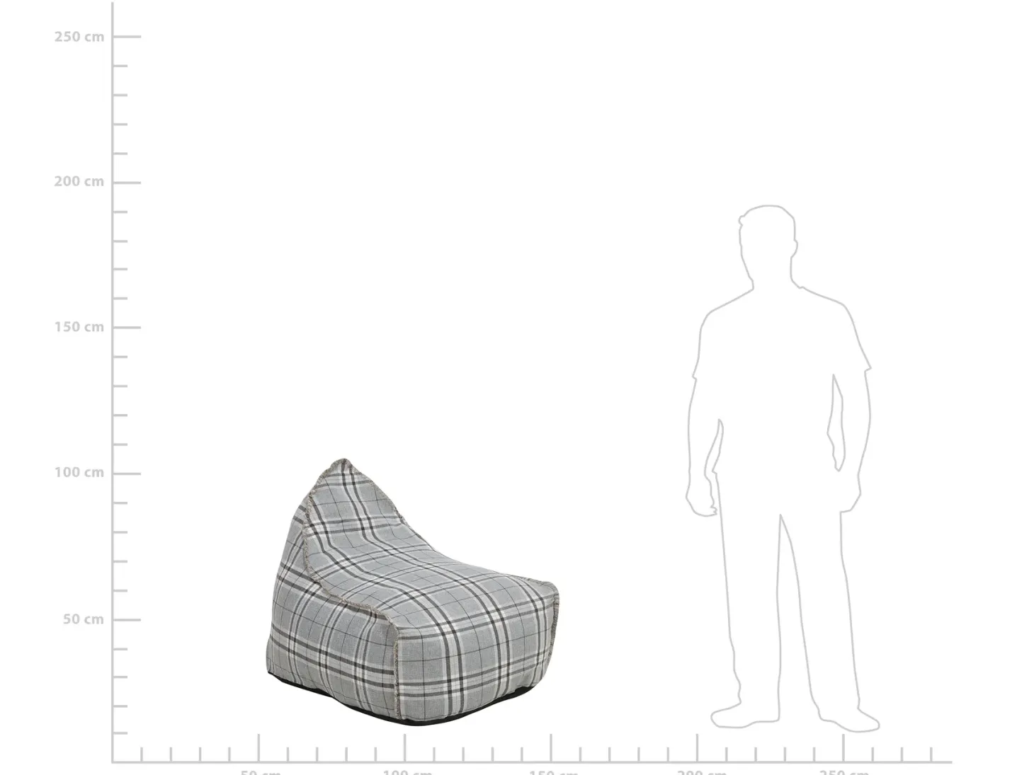 Fotel worek 200 L DROP LINEN 63 cm 75 cm Szary