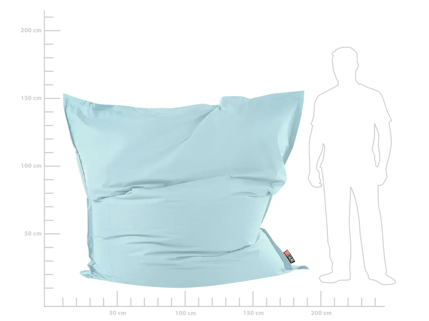 Fotel worek 600 L FUZZY 180 cm 230 cm Błękitny