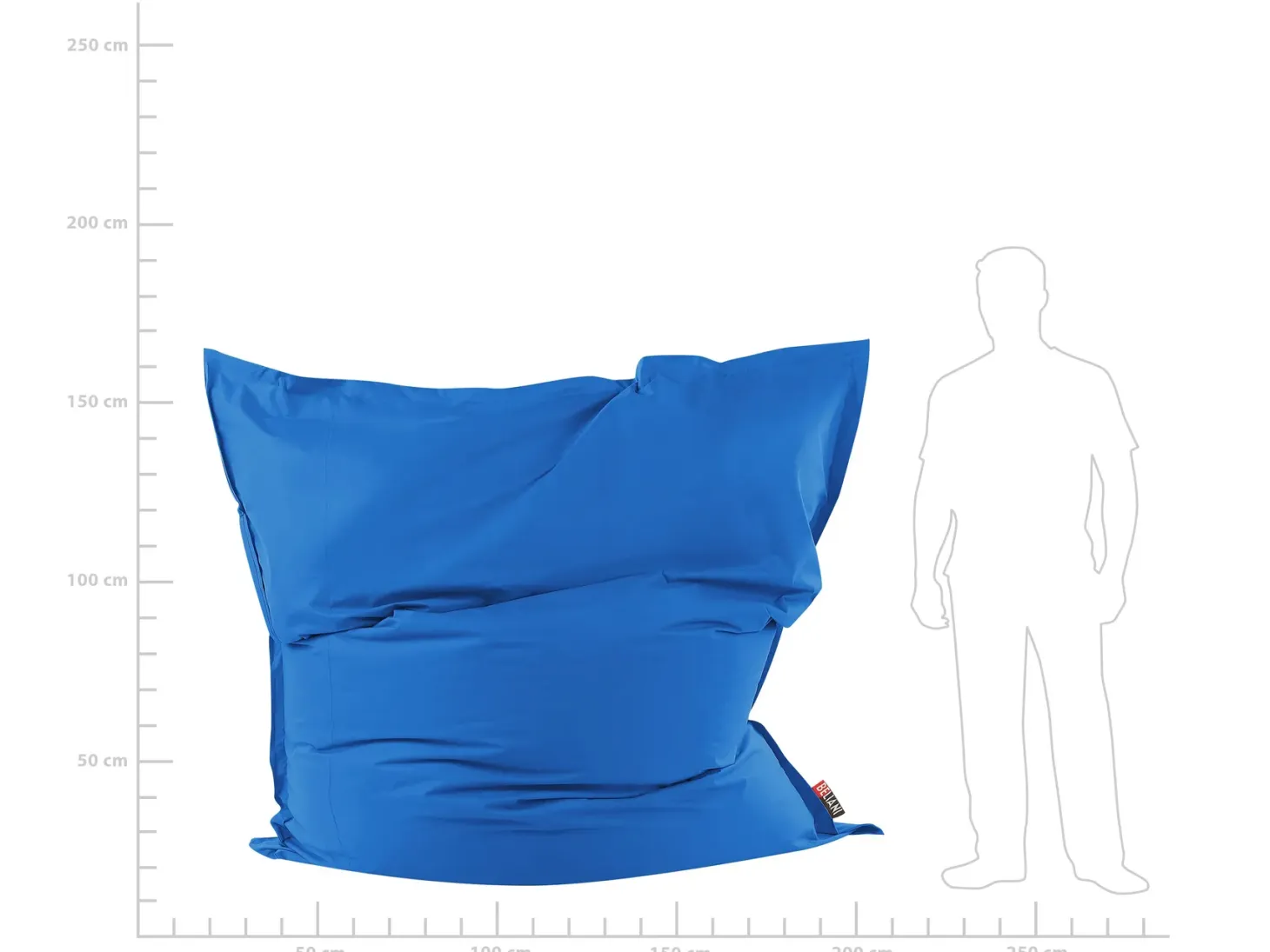 Fotel worek 600 L FUZZY 180 cm 230 cm Ciemnoniebieski