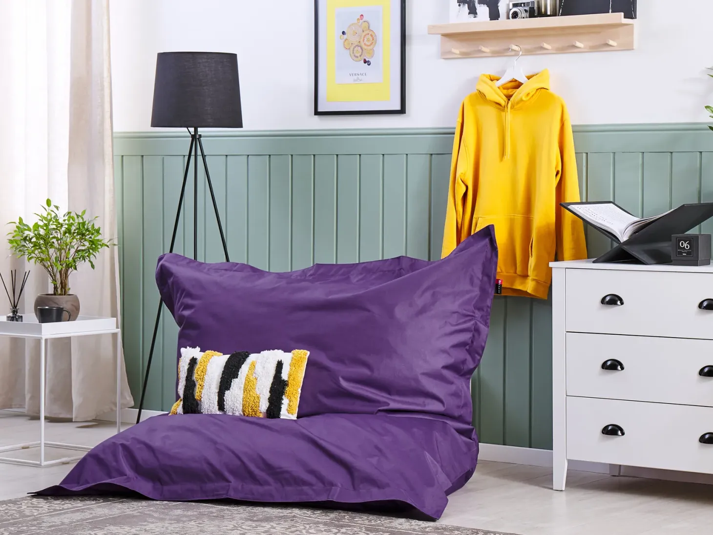 Fotel worek 300 L FUZZY 140 cm 180 cm Fioletowy