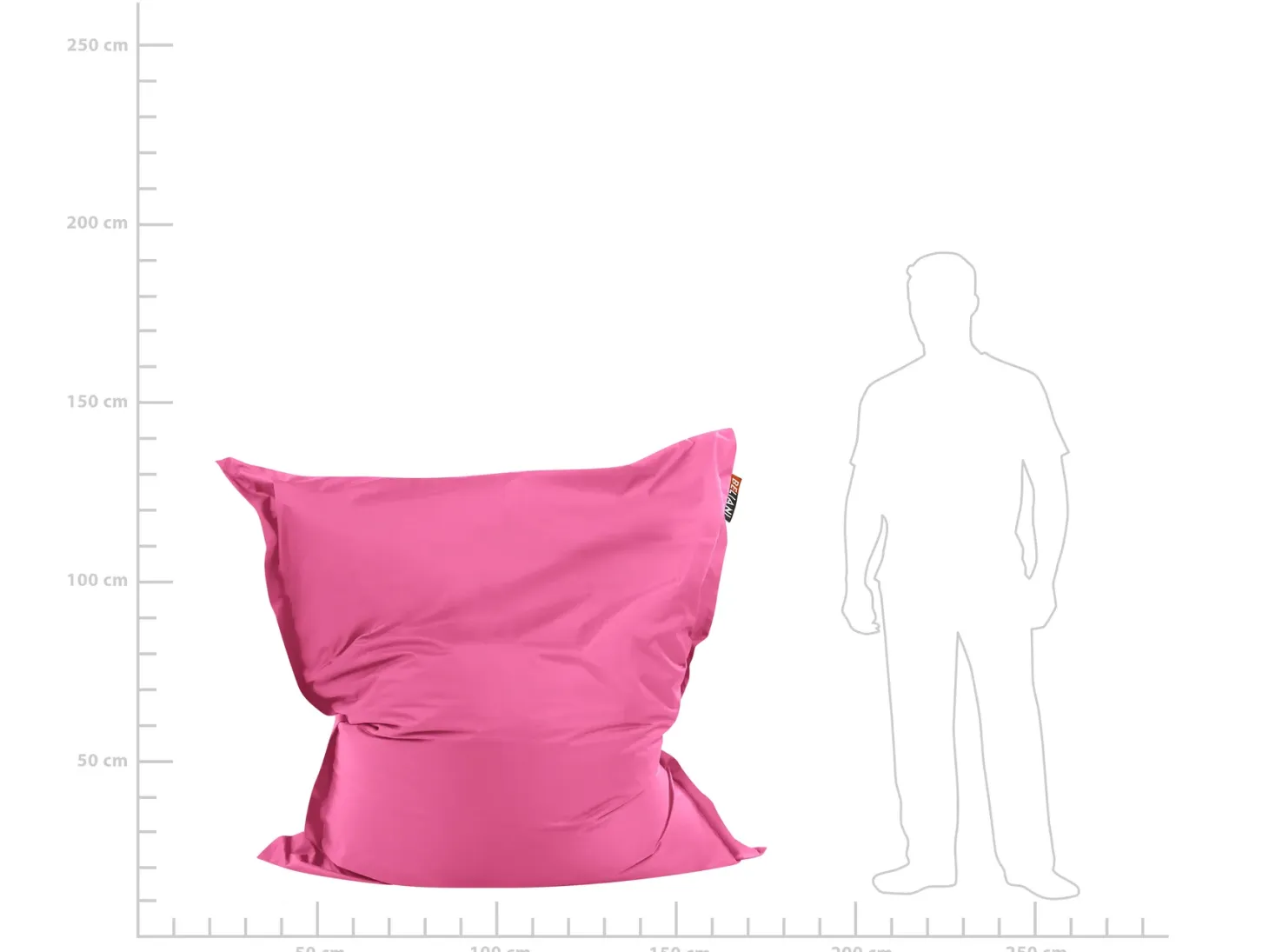 Fotel worek 300 L FUZZY 140 cm 180 cm Fuksja