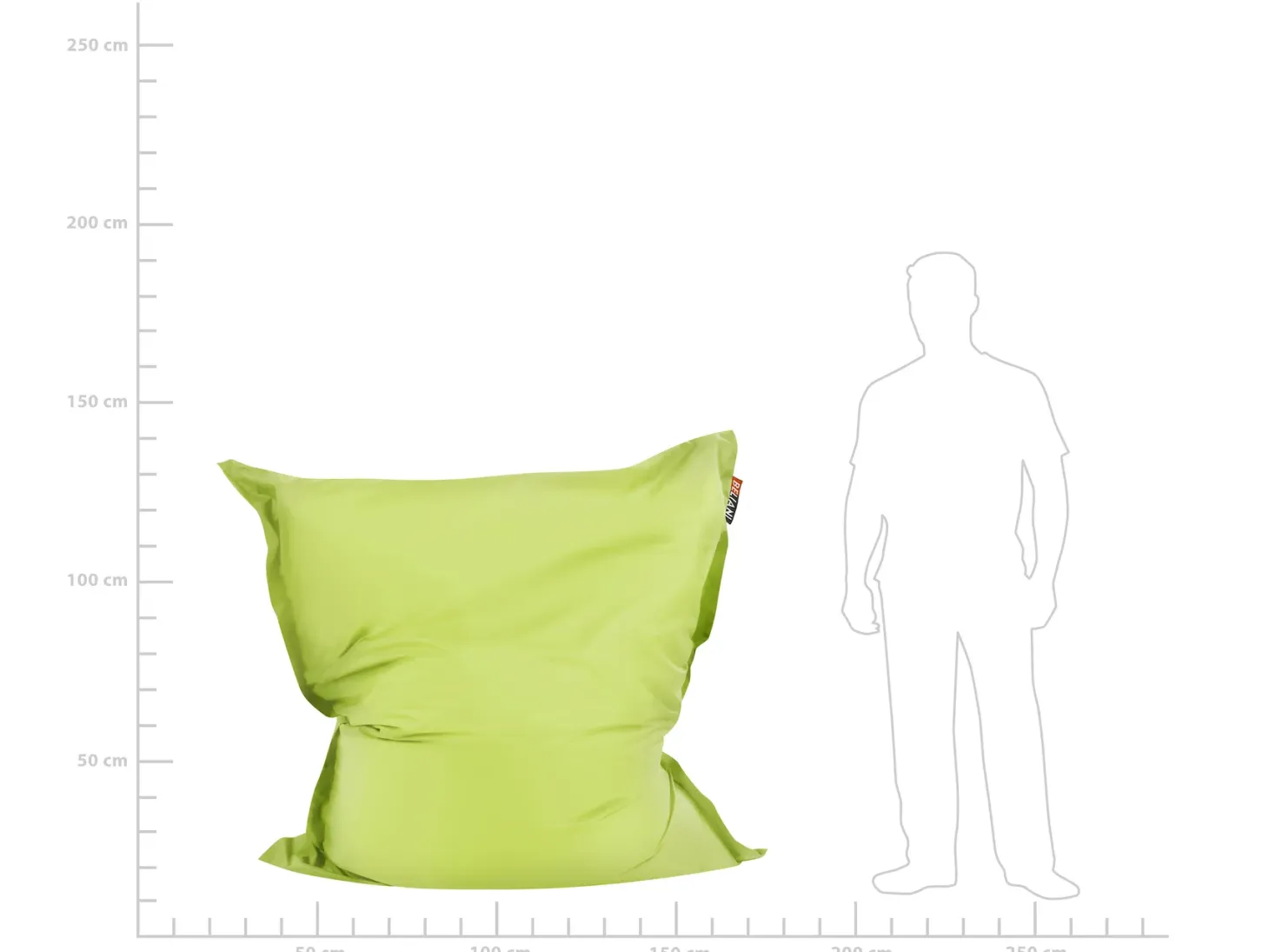 Fotel worek 300 L FUZZY 140 cm 180 cm Limonkowy