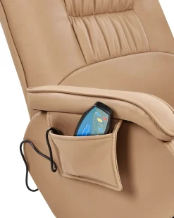Discount Fotel z masażem RELAXPRO Z podnóżkiem Ekoskóra Jasno Fotele Z Masażem|Wszystkie Fotele