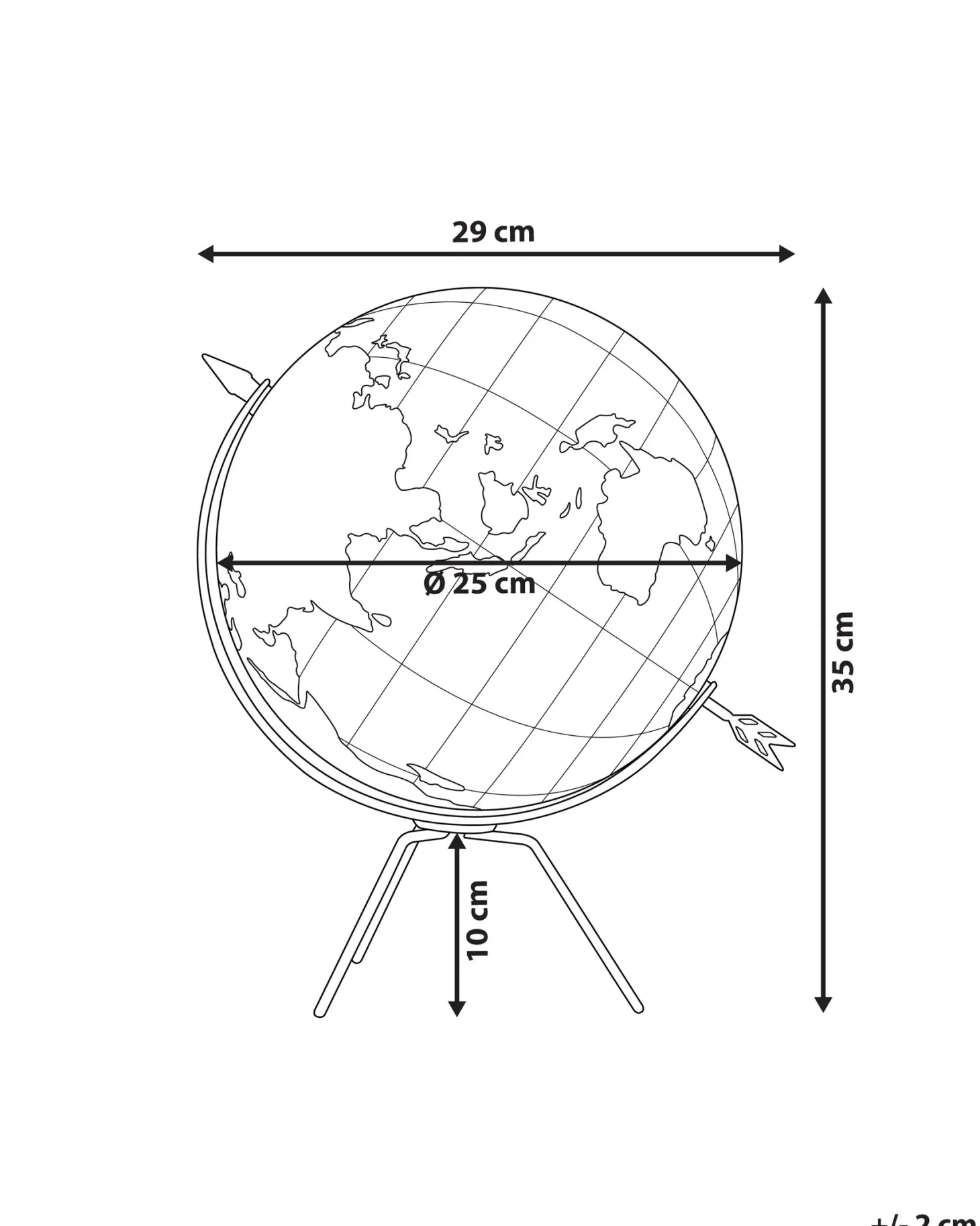 Globus BATTUTA Brązowy 35 cm