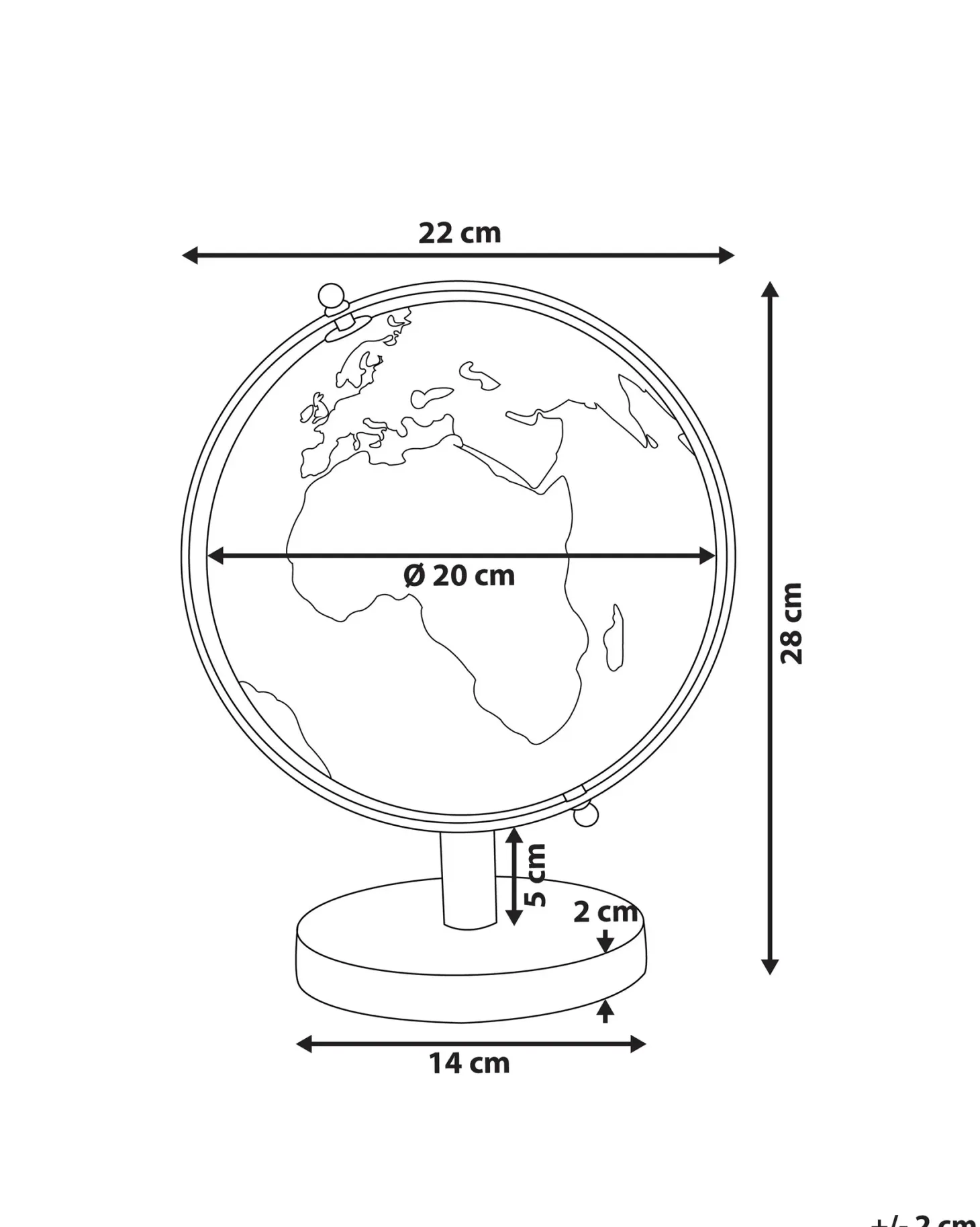 Globus CABOT Czarny 28 cm