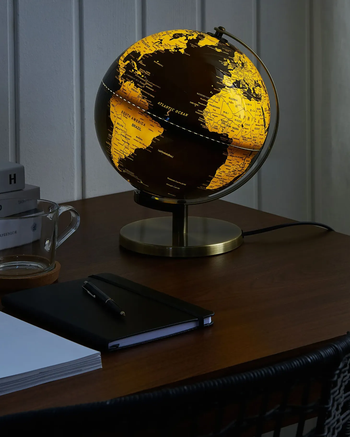Globus LED MAGELLAN Czarny 32 cm
