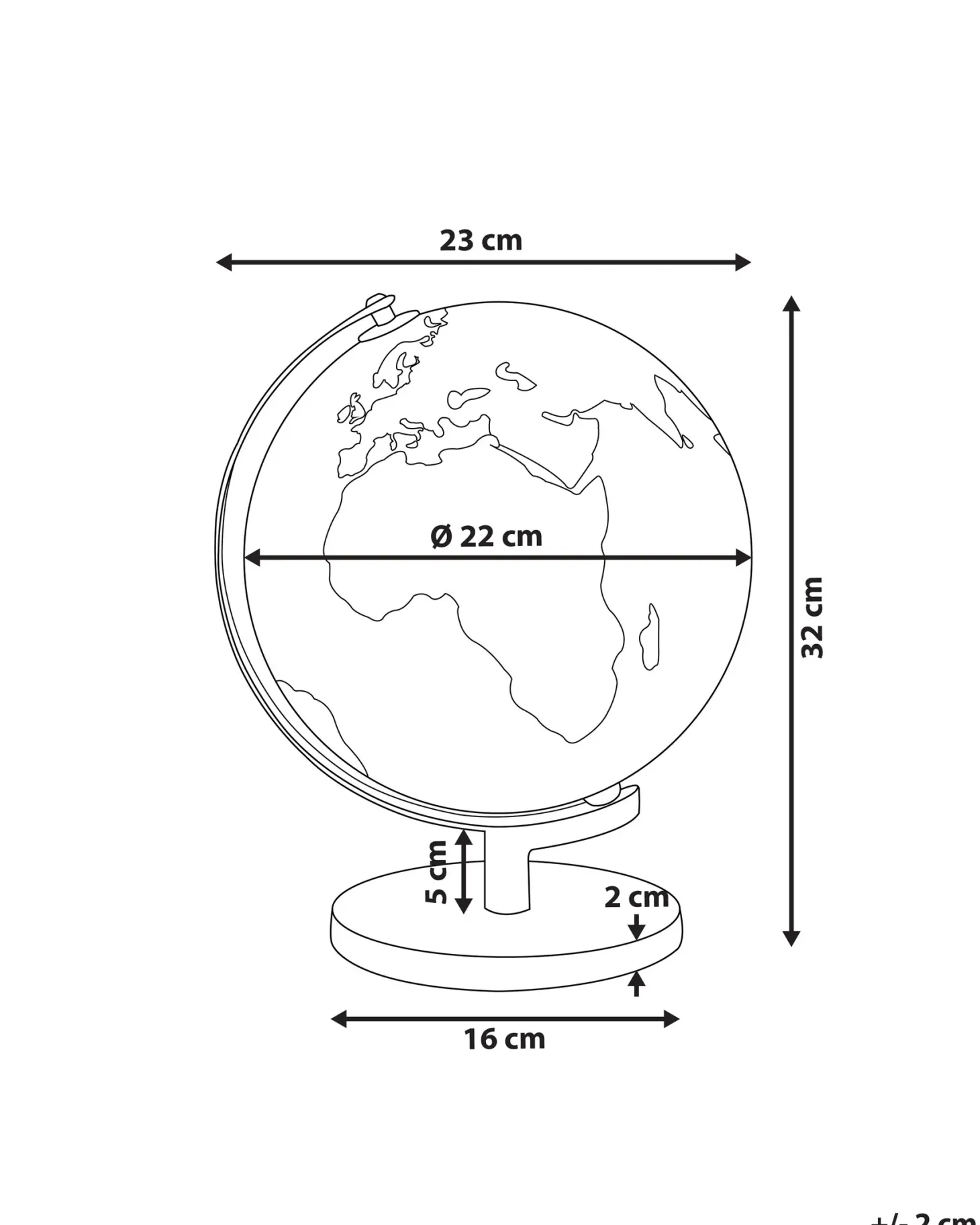 Globus LED MAGELLAN Czarny 32 cm