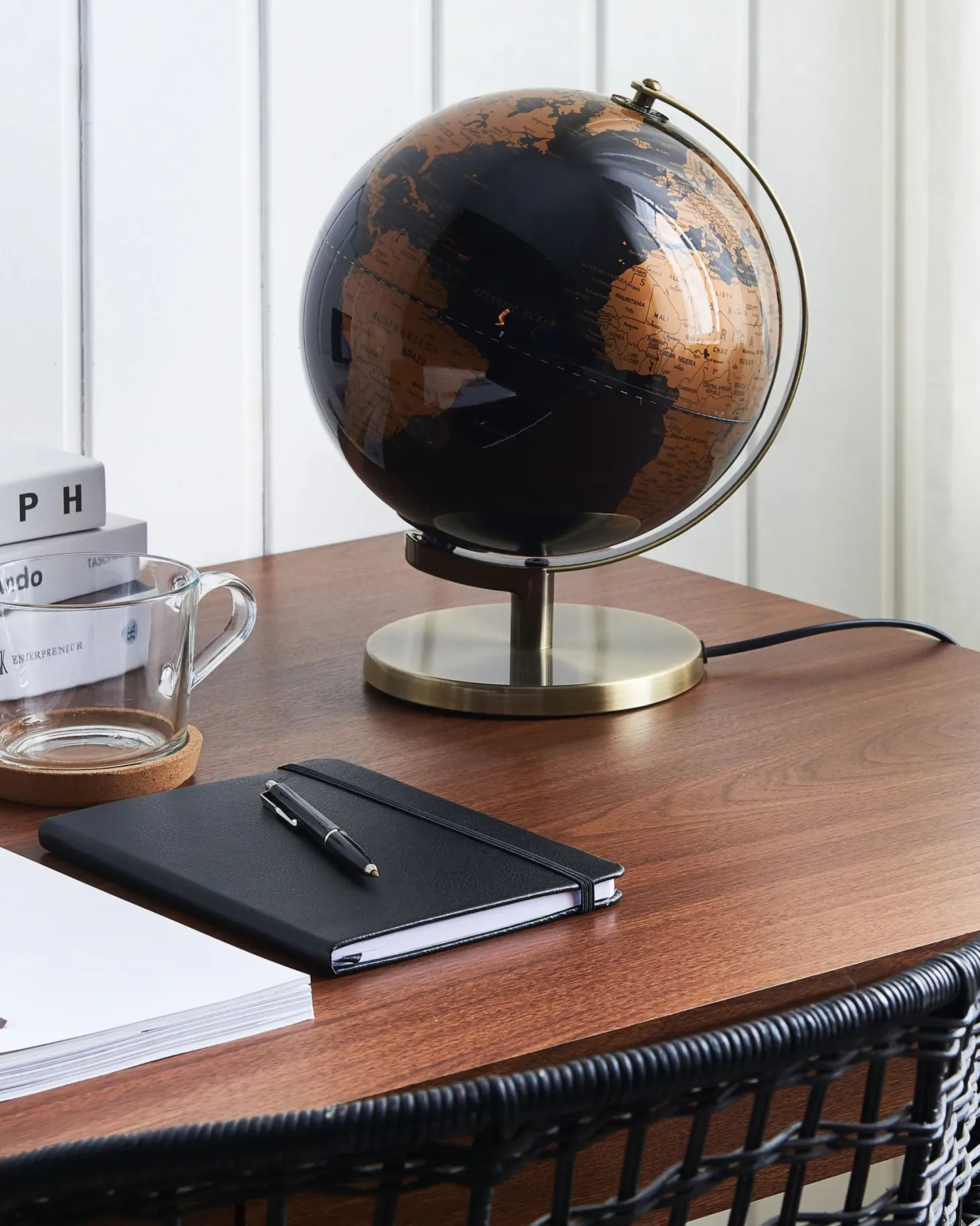 Globus LED MAGELLAN Czarny 32 cm