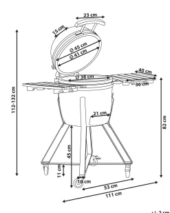 Grill węglowy KAMADO Ceramika Czerwony