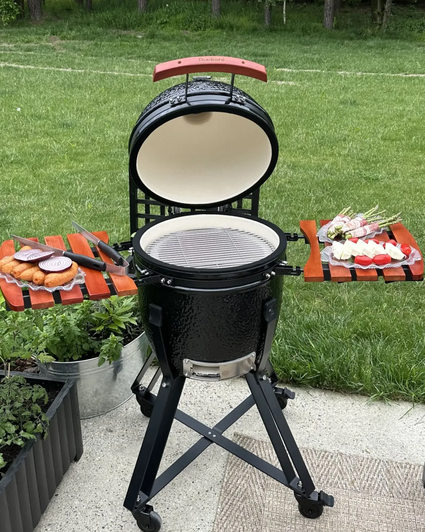 Grill węglowy KAMADO Ceramika Czarny
