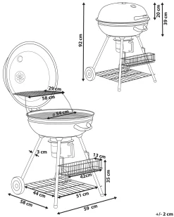 Grill węglowy MARAPI Metal Czarny