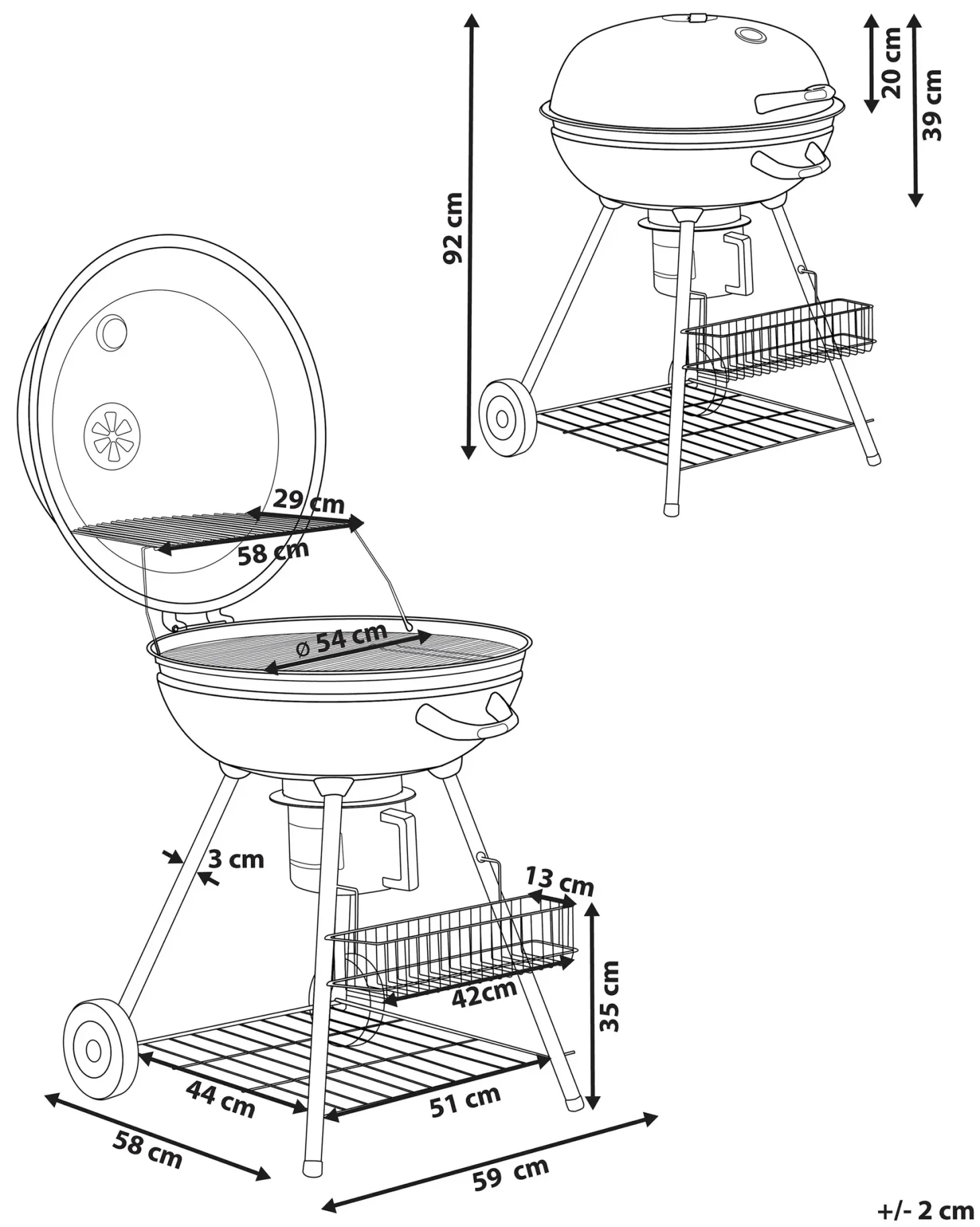 Grill węglowy MARAPI Metal Czarny