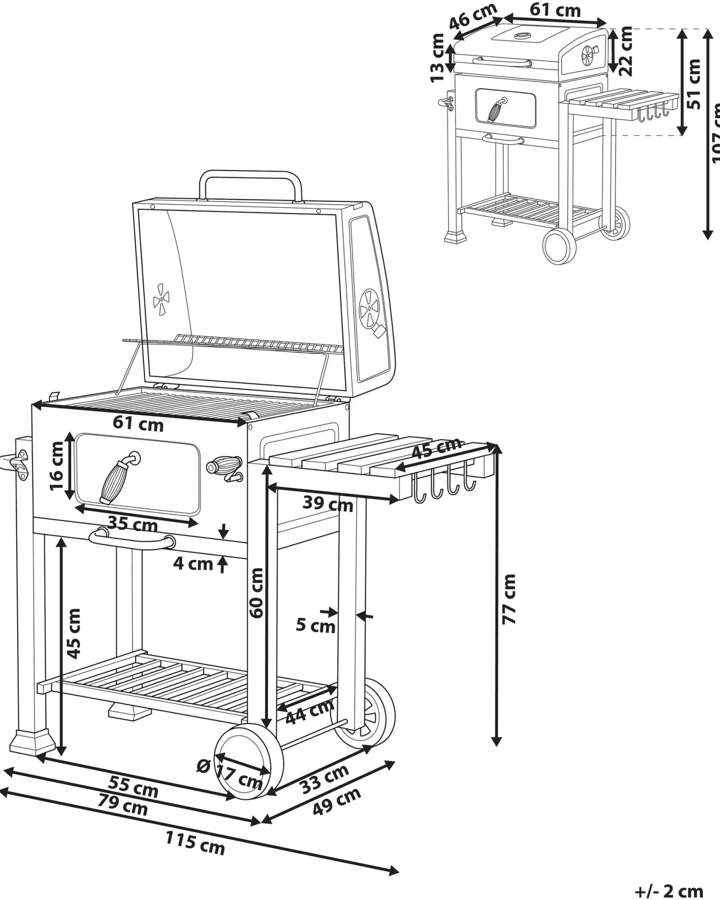 Grill węglowy PAVLOF Metal Czarny