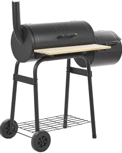 Grill węglowy SATAH Z wędzarnią Metal Czarny
