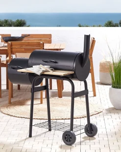 Grill węglowy SATAH Z wędzarnią Metal Czarny