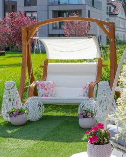 Huśtawka ogrodowa APRILIA Drewno modrzewiowe Brązowy