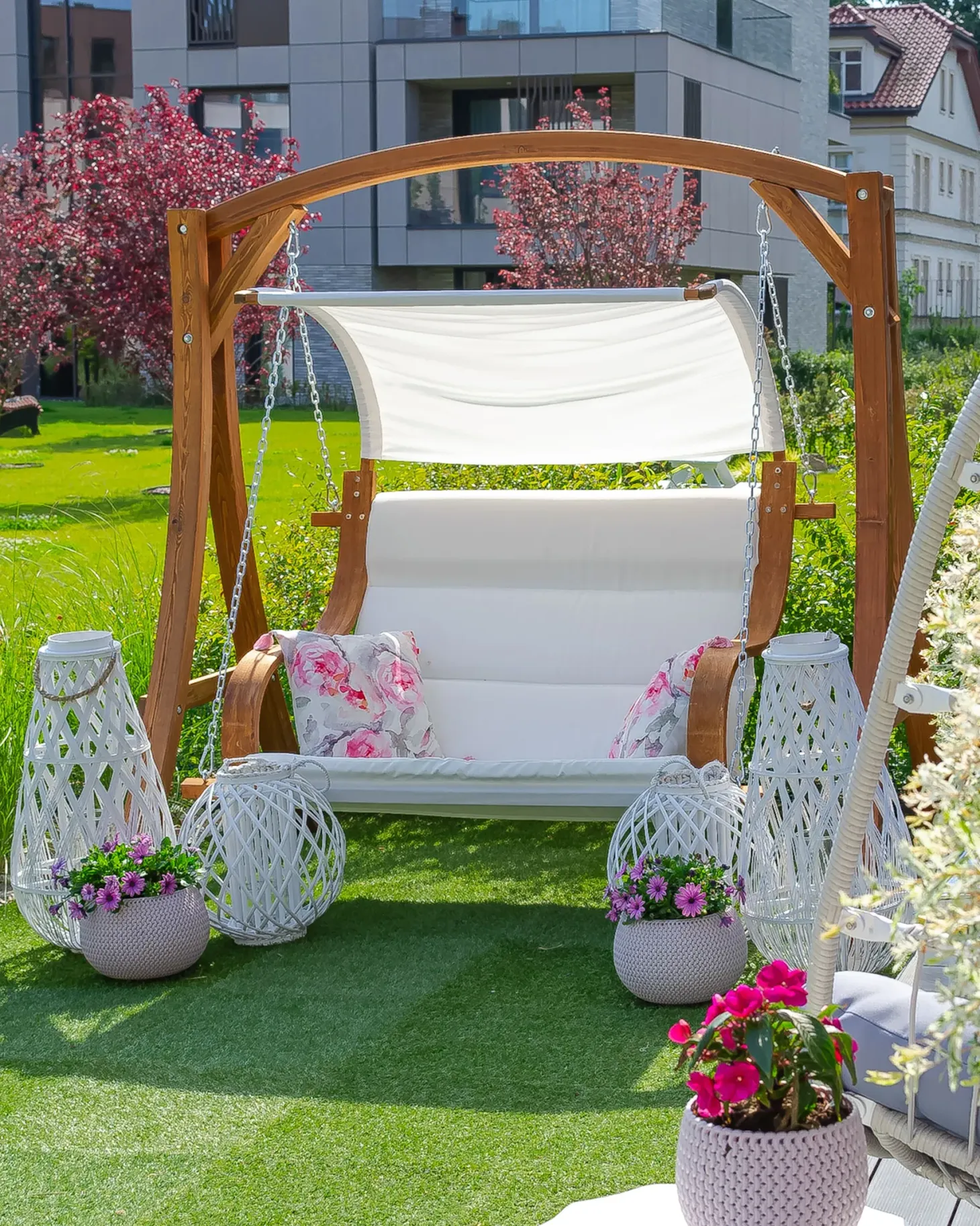 Huśtawka ogrodowa APRILIA Drewno modrzewiowe Brązowy