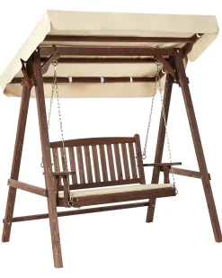Huśtawka ogrodowa CAVIOLA Drewno świerkowe Ciemnobrązowy