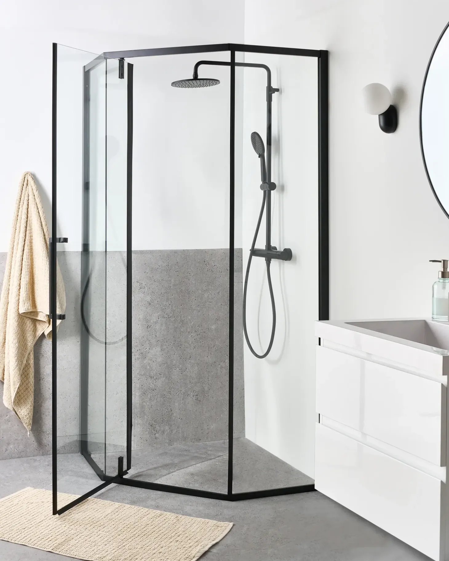 Outlet Kabina prysznicowa TOCANTINS Czarny Wszystkie Prysznice|Kabiny Prysznicowe