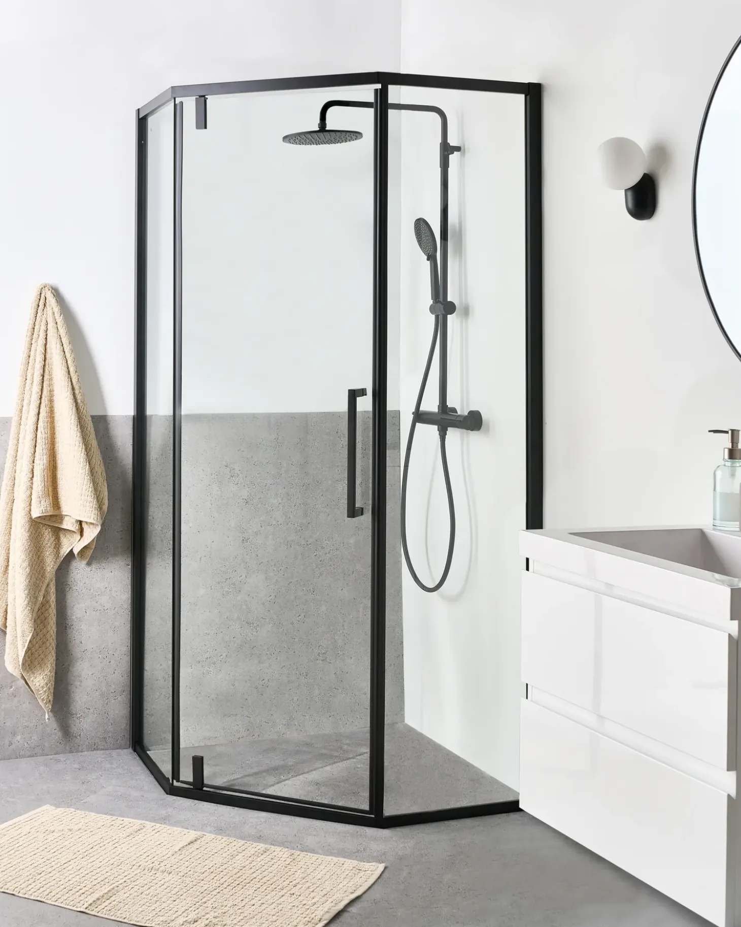 Outlet Kabina prysznicowa TOCANTINS Czarny Wszystkie Prysznice|Kabiny Prysznicowe